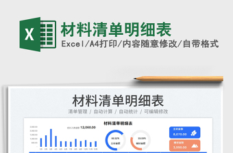 2023材料清單明細(xì)表免費(fèi)下載