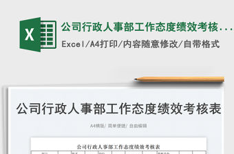 2023公司行政人事部工作態度績效考核表免費下載