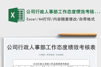 2023公司行政人事部工作態(tài)度績效考核表免費(fèi)下載