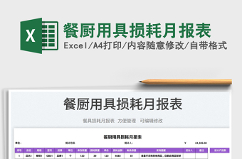2023餐廚用具損耗月報表免費下載