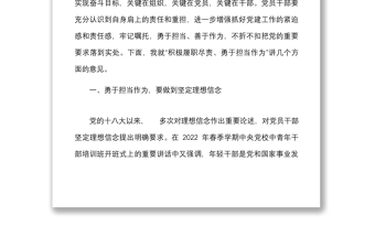 黨課積極履職盡責勇于擔當作為黨課講稿范文