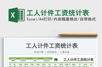 2023工人計件工資統計表免費下載