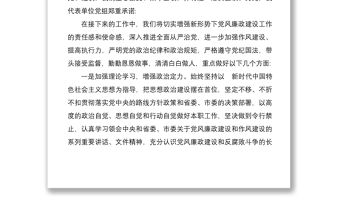 黨風廉政建設集中約談會表態發言