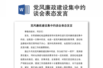 黨風廉政建設集中約談會表態(tài)發(fā)言