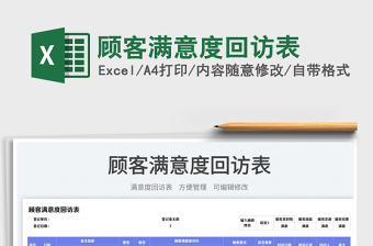 2023顧客滿意度回訪表免費(fèi)下載