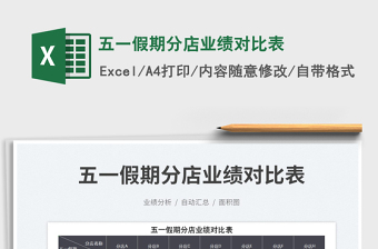 2023五一假期分店業(yè)績(jī)對(duì)比表免費(fèi)下載