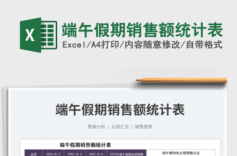 2023端午假期銷(xiāo)售額統(tǒng)計(jì)表免費(fèi)下載