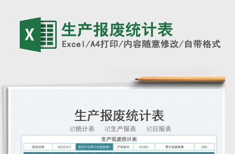 2023生產報廢統計表免費下載