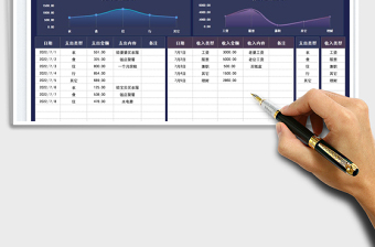 2023家庭收入开支费用表-带结存免费下载