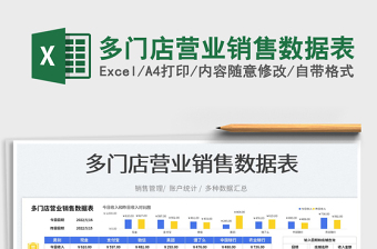 2023多門店營業(yè)銷售數(shù)據(jù)表免費下載