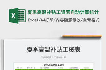 2023夏季高溫補貼工資表自動計算統計免費下載