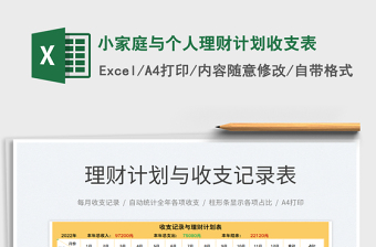 2023小家庭與個(gè)人理財(cái)計(jì)劃收支表免費(fèi)下載