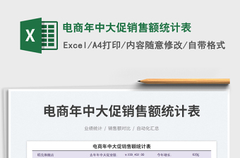 2023電商年中大促銷售額統(tǒng)計(jì)表免費(fèi)下載