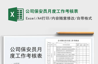 2023公司保安員月度工作考核表免費下載