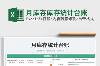 2023月庫存庫存統(tǒng)計臺賬免費下載