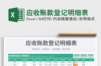 2023應(yīng)收賬款登記明細(xì)表免費(fèi)下載