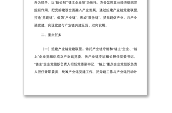 2篇產(chǎn)業(yè)鏈黨建聯(lián)盟實施方案范文2篇建筑產(chǎn)業(yè)鏈實體化運作工作方案