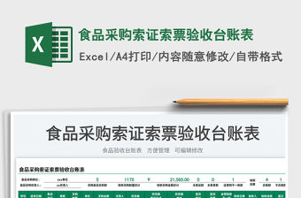 2023食品采購索證索票驗收臺賬表免費下載