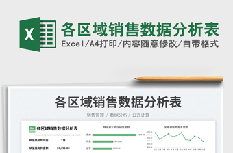 2023各區(qū)域銷售數(shù)據(jù)分析表免費(fèi)下載