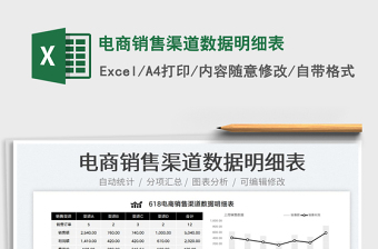 2023电商销售渠道数据明细表免费下载