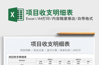 2023項目收支明細表免費下載