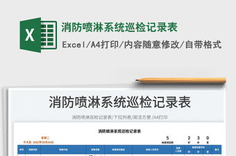 2023消防噴淋系統(tǒng)巡檢記錄表免費(fèi)下載