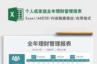 2023個人或家庭全年理財管理報表免費下載