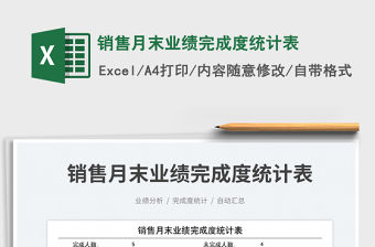 2023銷售月末業績完成度統計表免費下載