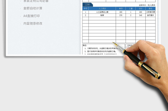 2023家裝定制公司施工費用明細表免費下載
