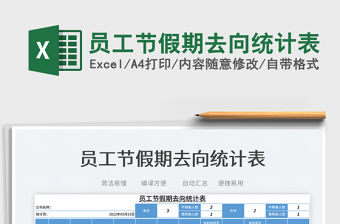 2023員工節假期去向統計表免費下載