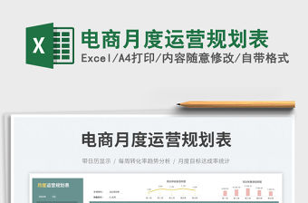 2023電商月度運營規(guī)劃表免費下載