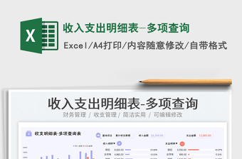 2023收入支出明細(xì)表-多項(xiàng)查詢免費(fèi)下載