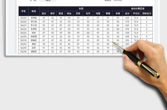 2023初中考試成績(jī)表-自動(dòng)前三排名顯示免費(fèi)下載