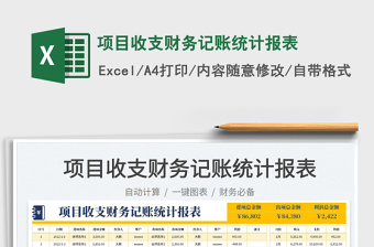 2023項目收支財務(wù)記賬統(tǒng)計報表免費下載