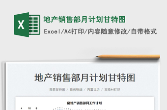 2023地產(chǎn)銷售部月計劃甘特圖免費下載