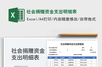 2023社會(huì)捐贈(zèng)資金支出明細(xì)表免費(fèi)下載