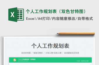 2023個人工作規劃表（雙色甘特圖）免費下載