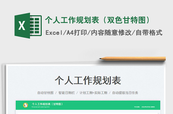 2023個人工作規(guī)劃表（雙色甘特圖）免費(fèi)下載