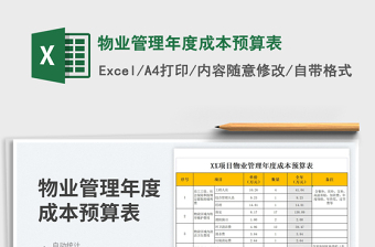 2023物業(yè)管理年度成本預算表免費下載