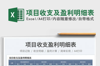 2023項目收支及盈利明細表免費下載