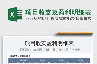 2023項目收支及盈利明細(xì)表免費下載