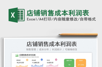 2023店鋪銷售成本利潤(rùn)表免費(fèi)下載
