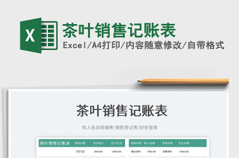 2023茶葉銷售記賬表免費下載
