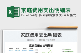 2023家庭費用支出明細表免費下載