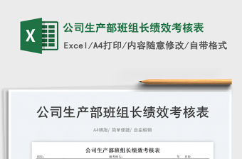 2023公司生產部班組長績效考核表免費下載