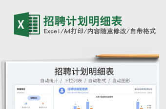 2023招聘計劃明細表免費下載