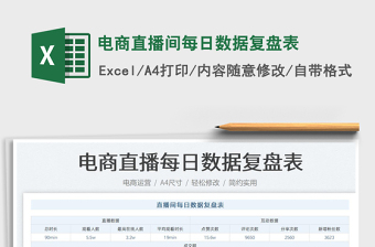 2023電商直播間每日數(shù)據(jù)復盤表免費下載