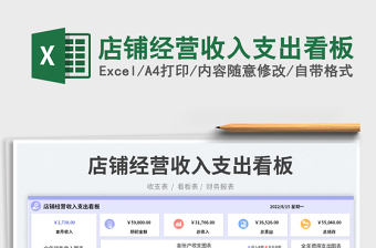 2023店鋪經(jīng)營(yíng)收入支出看板免費(fèi)下載
