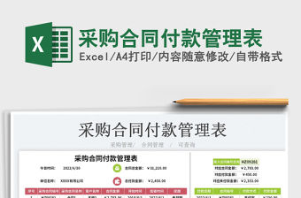 2023采購合同付款管理表免費下載