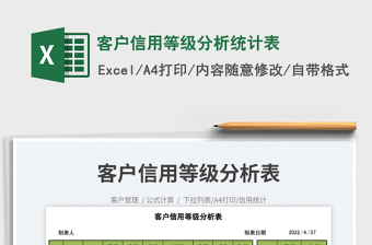 2023客戶信用等級分析統(tǒng)計表免費下載